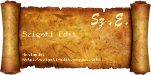 Szigeti Edit névjegykártya